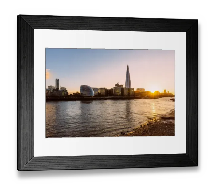 Framed Print : London skyline at sunset with Shard skyscraper and London City Hall, United Kingdom Framed Print : London skyline at sunset with Shard skyscraper and London City Hall, United Kingdom