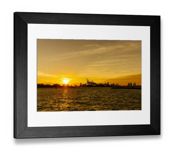 Framed Print : Miami skyline at sunset, Florida, USA