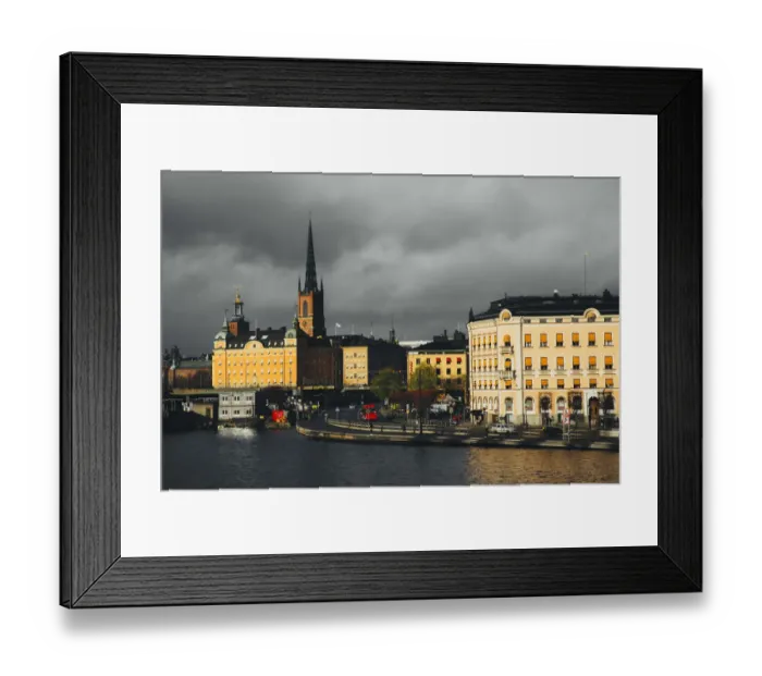 Framed Print : Stockholm skyline with Riddarholms church in the center, Sweden Framed Print : Stockholm skyline with Riddarholms church in the center, Sweden