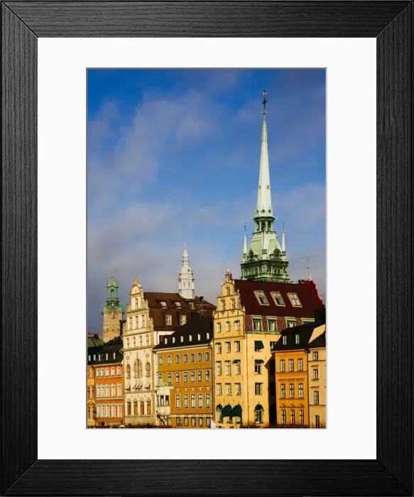 Framed Print : Architecture of old houses in Gamla Stan, Stockholm, Sweden Framed Print : Architecture of old houses in Gamla Stan, Stockholm, Sweden