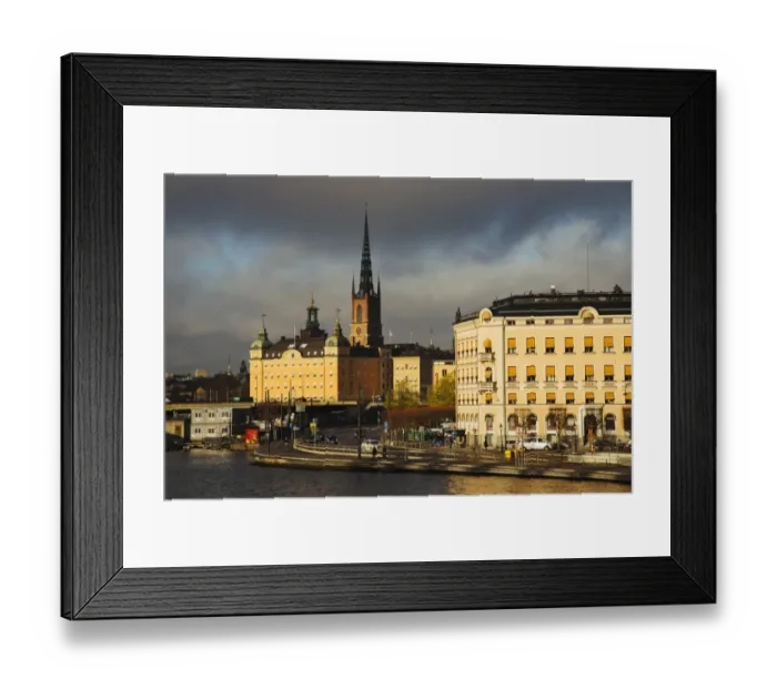 Framed Print : Stockholm skyline with Riddarholms church in the center, Sweden Framed Print : Stockholm skyline with Riddarholms church in the center, Sweden