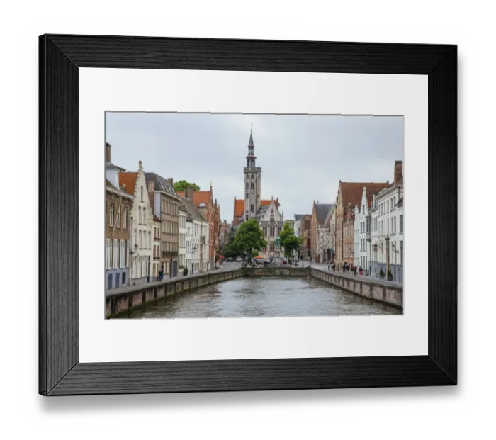 Framed Print : Canal and surrounding houses, Bruges, Belgium Framed Print : Canal and surrounding houses, Bruges, Belgium