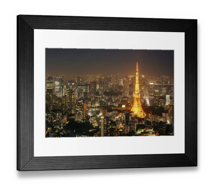 Framed Print : High angle view of Tokyo Tower at night, Japan