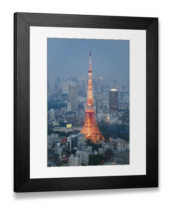 Framed Print : Tokyo Tower high angle view at dusk Framed Print : Tokyo Tower high angle view at dusk