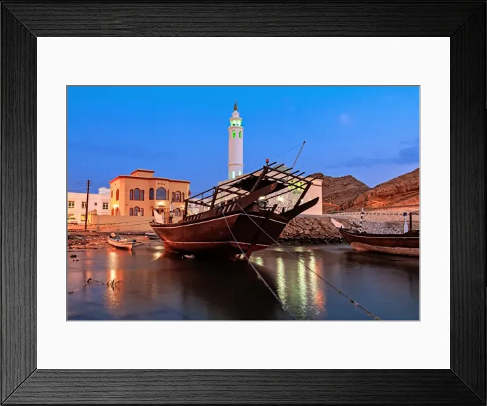 Framed Print : A dhow (traditional boat) in Sur, Oman Framed Print : A dhow (traditional boat) in Sur, Oman
