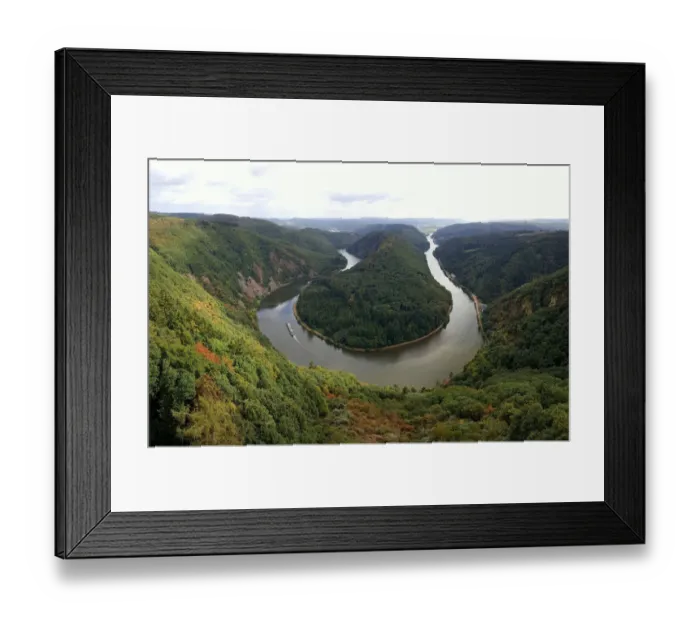 Framed Print : Saarschleife river bend in Saarland, Germany