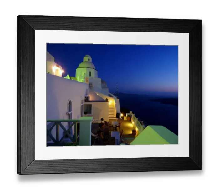 Framed Print : Quiet evening in Fira, Santorini Framed Print : Quiet evening in Fira, Santorini
