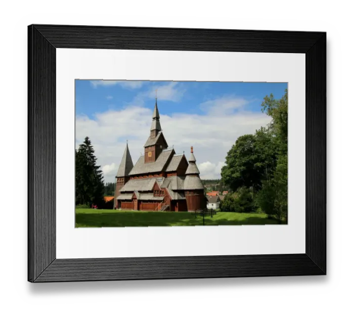 Framed Print : Gustav Adolf Stave church in Hahnenklee, Goslar