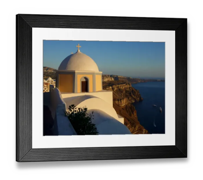 Framed Print : Church along the Caldera wall, Santorini Framed Print : Church along the Caldera wall, Santorini