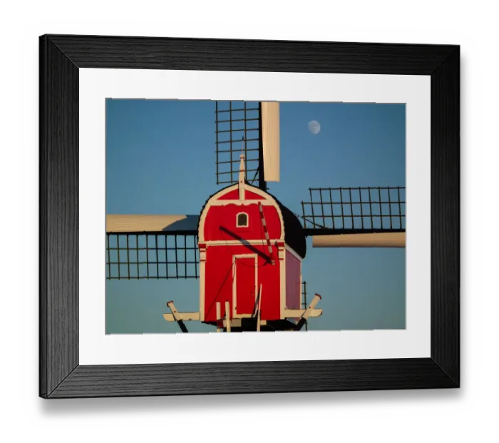 Framed Print : Mill and moon Framed Print : Mill and moon