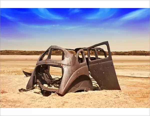 Old Car Rusting in Arizona Desert