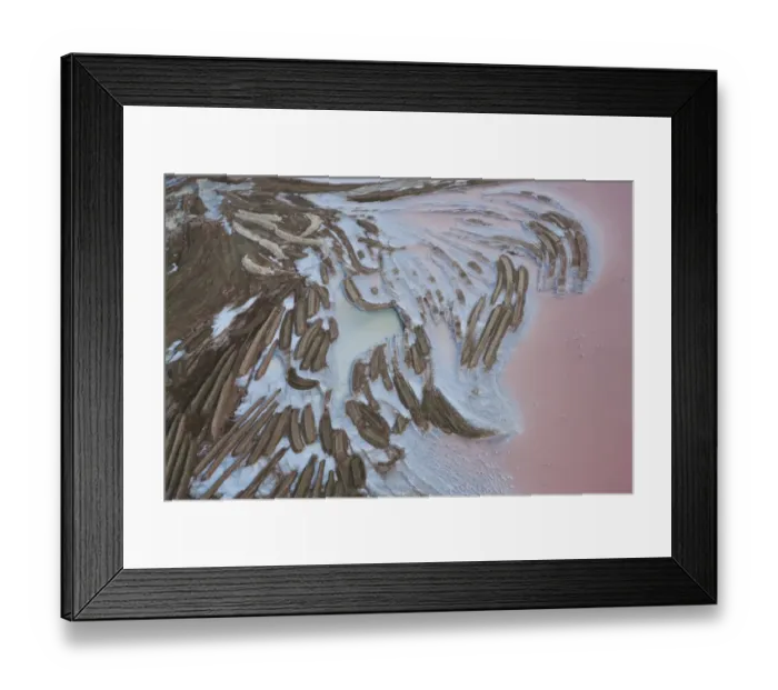 Framed Print : Aerial View of Salt Works Namibia Framed Print : Aerial View of Salt Works Namibia