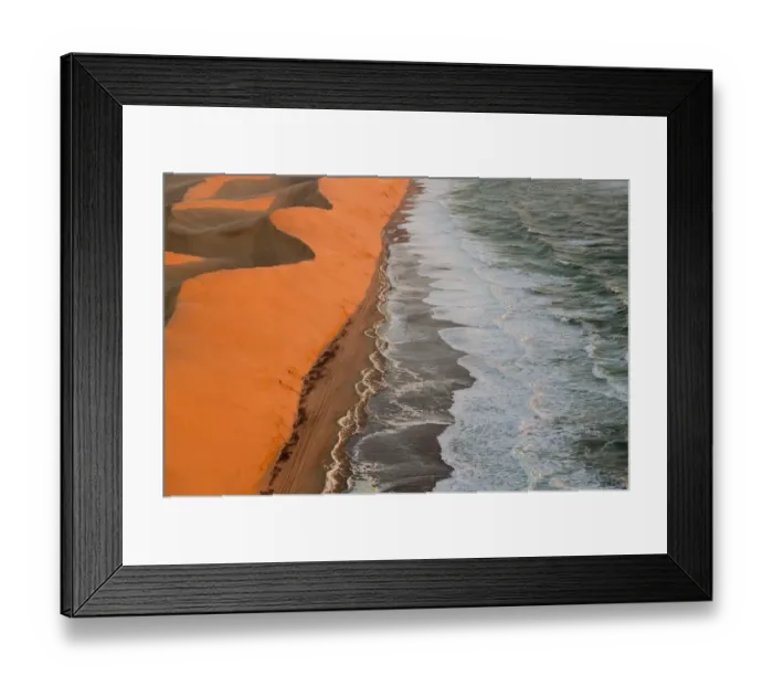 Framed Print : Aerial View of the Namib Desert & Coast, Namibia Framed Print : Aerial View of the Namib Desert & Coast, Namibia