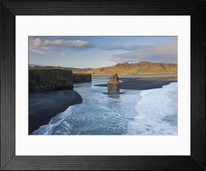 Framed Print : Rock-stack and bay, Dyrholaey, Vik, Iceland Framed Print : Rock-stack and bay, Dyrholaey, Vik, Iceland