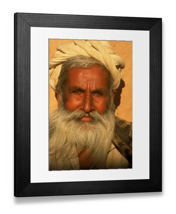 Framed Print : portrait of man, rajasthan, india Framed Print : portrait of man, rajasthan, india