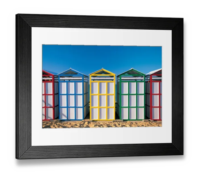 Framed Print : Beach Huts, Costa Brava, Spain Framed Print : Beach Huts, Costa Brava, Spain