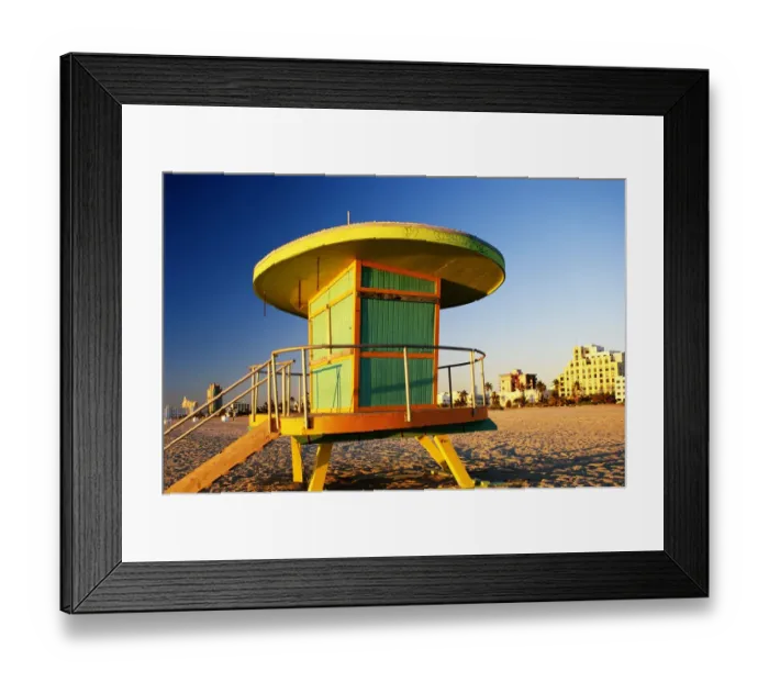Framed Print : USA, Florida, Miami, lifeguard station