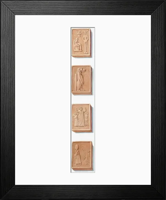 Framed Print : Four tablets representing the ten commandments Framed Print : Four tablets representing the ten commandments
