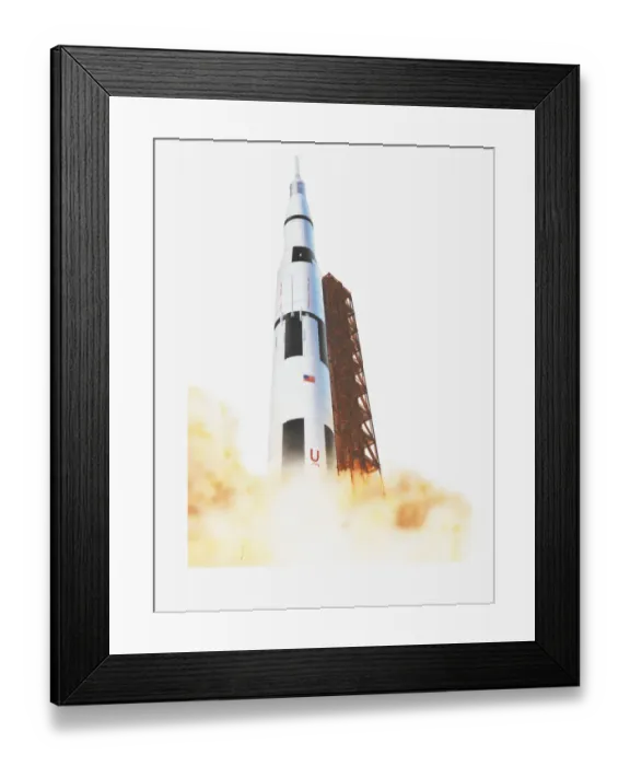 Framed Print : Illustration of US space rocket Saturn 5 Framed Print : Illustration of US space rocket Saturn 5