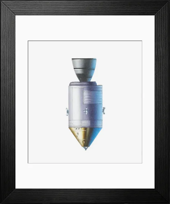 Framed Print : Illustration of Apollo command module and service module Framed Print : Illustration of Apollo command module and service module