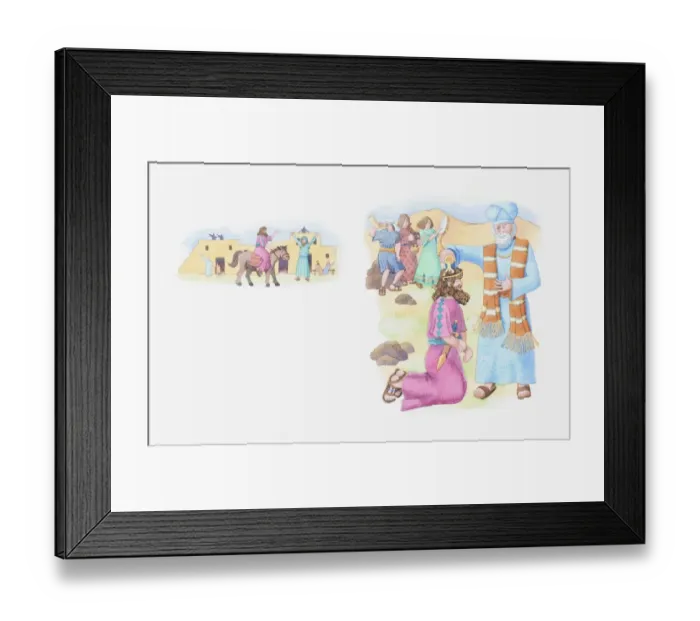 Framed Print : Illustration of a bible scene, 1 Kings 1, Solomon rides through the city on his fathers mule to show that David wishes him to be his successor and is anointed as king by a priest Framed Print : Illustration of a bible scene, 1 Kings 1, Solomon rides through the city on his fathers mule to show that David wishes him to be his successor and is anointed as king by a priest