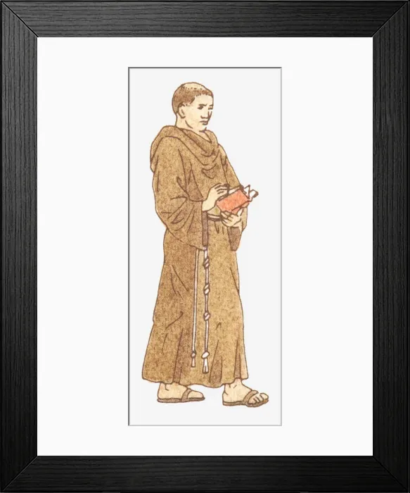 Framed Print : Illustration of a Franciscan monk Framed Print : Illustration of a Franciscan monk