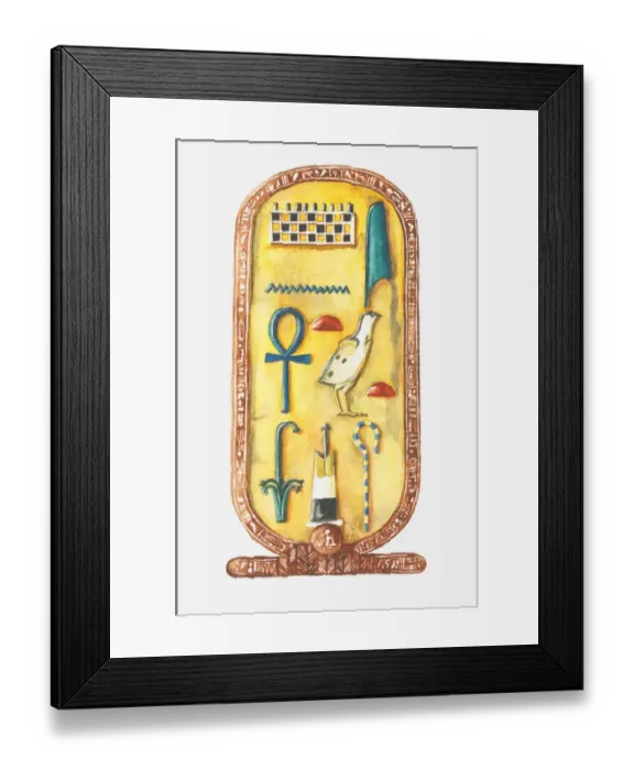 Framed Print : Illustration of cartouche box from Tutankhamuns tomb Framed Print : Illustration of cartouche box from Tutankhamuns tomb