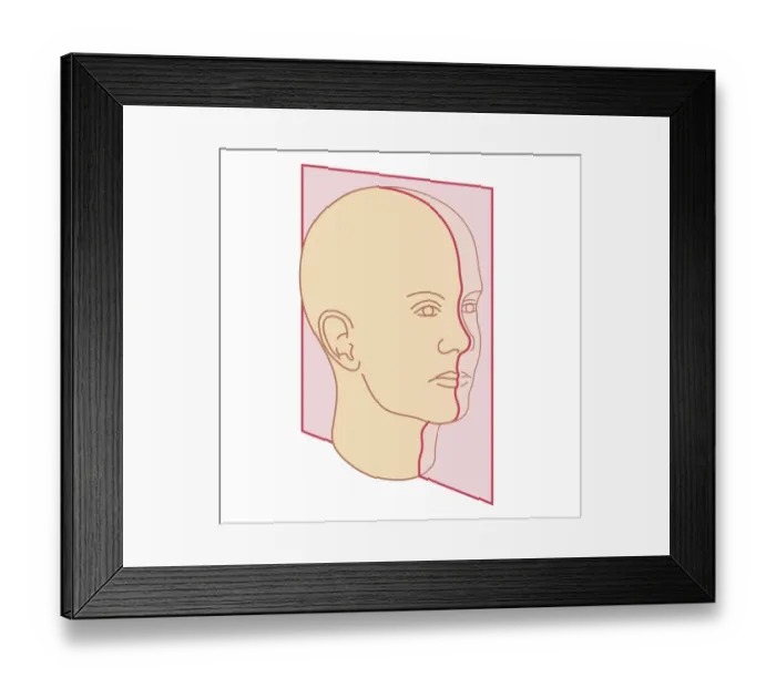 Framed Print : Cross section biomedical illustration of MRI scan plane Framed Print : Cross section biomedical illustration of MRI scan plane
