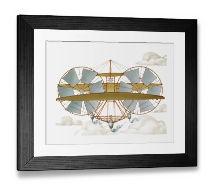 Framed Print : Illustration of Thomas Moys tandem-wing monoplane Aerial Steamer, 1875 Framed Print : Illustration of Thomas Moys tandem-wing monoplane Aerial Steamer, 1875