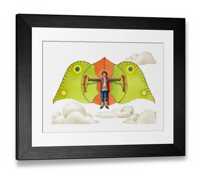 Framed Print : Illustration of Breants flying machine, 1854 Framed Print : Illustration of Breants flying machine, 1854