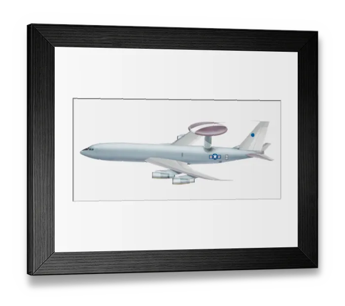 Framed Print : Illustration of USAF Boeing E-3 Sentry plane Framed Print : Illustration of USAF Boeing E-3 Sentry plane