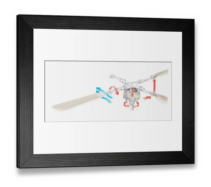 Framed Print : Illustration of helicopter rotor head Framed Print : Illustration of helicopter rotor head