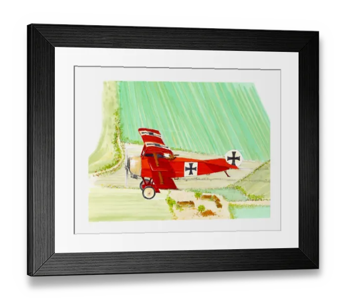 Framed Print : Illustration of Fokker triplane Red Baron, 1st World War Framed Print : Illustration of Fokker triplane Red Baron, 1st World War