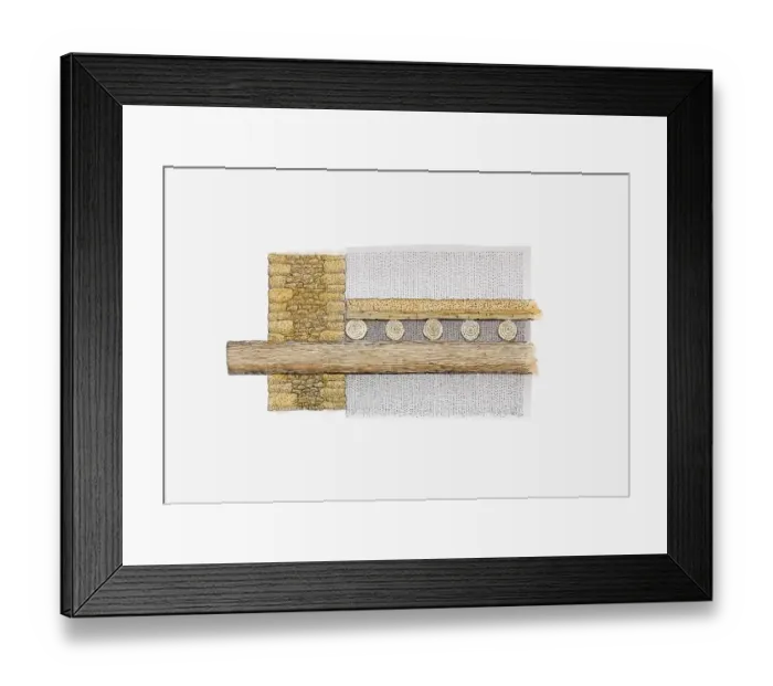 Framed Print : Cross section illustration of stone and mortar construction of floors and walls in ancient Pueblo Bonito dwelling, New Mexico Framed Print : Cross section illustration of stone and mortar construction of floors and walls in ancient Pueblo Bonito dwelling, New Mexico