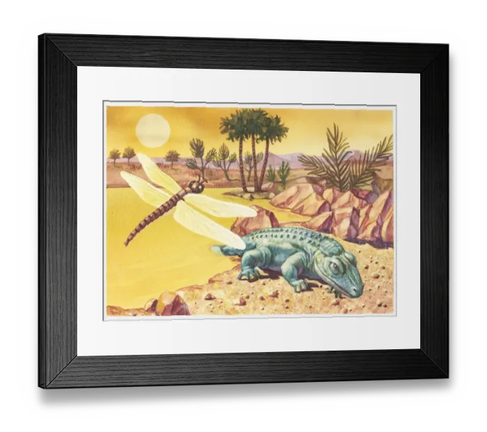 Framed Print : Illustration of Grand Canyon flora and fauna 200 million years ago Framed Print : Illustration of Grand Canyon flora and fauna 200 million years ago