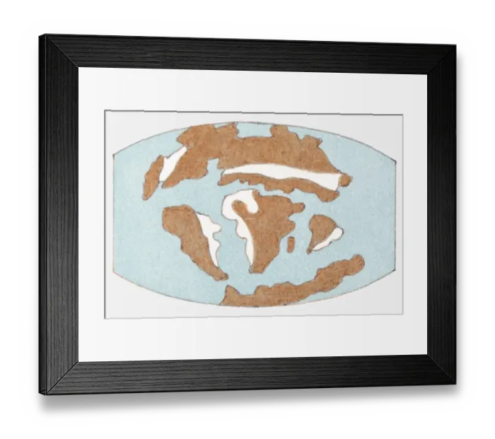 Framed Print : Illustration of location of chalk (limestone) 50 million years ago Framed Print : Illustration of location of chalk (limestone) 50 million years ago