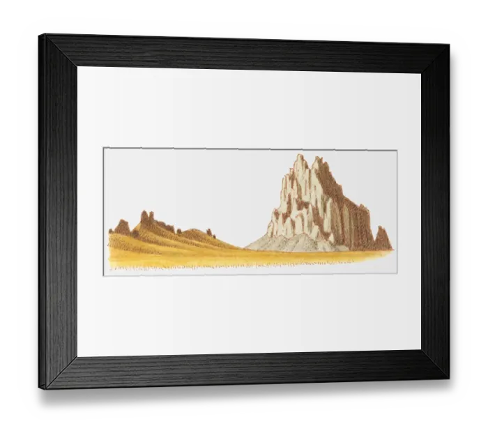 Framed Print : Illustration of Ship Rock Towers, New Mexico, USA Framed Print : Illustration of Ship Rock Towers, New Mexico, USA