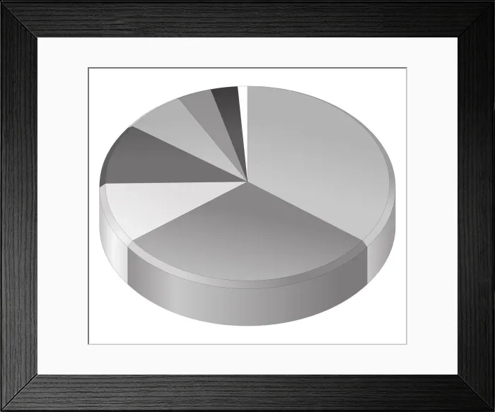 Framed Print : Illustration of pie chart