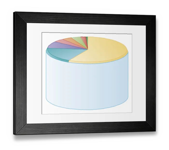 Framed Print : Illustration of multi-coloured pie chart Framed Print : Illustration of multi-coloured pie chart