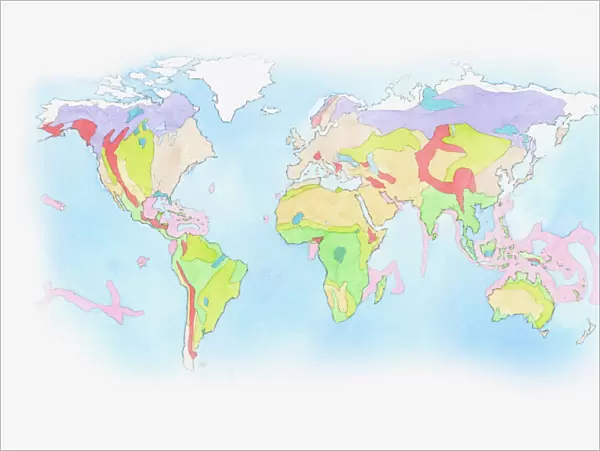 Illustration of Biomes (climatic variation) on world map