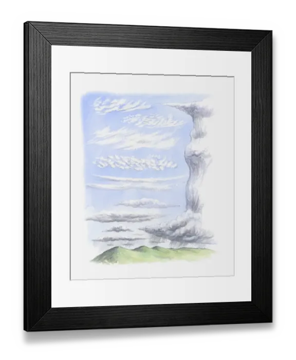 Framed Print : Illustration of cloud formations Framed Print : Illustration of cloud formations