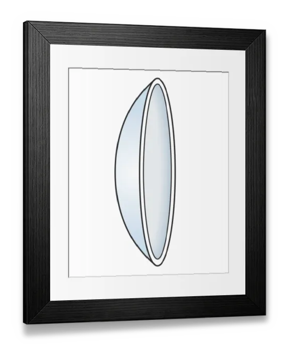 Framed Print : Illustration of hard contact lens Framed Print : Illustration of hard contact lens