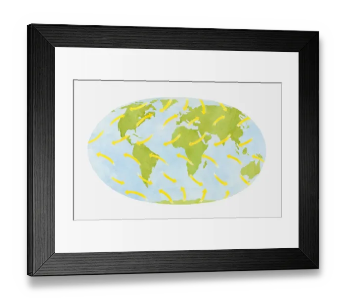 Framed Print : Illustration showing global wind patterns around the Earth Framed Print : Illustration showing global wind patterns around the Earth