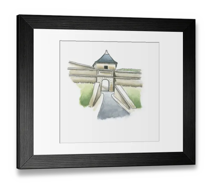 Framed Print : Illustration of citadel at Blaye, Gironde, France Framed Print : Illustration of citadel at Blaye, Gironde, France