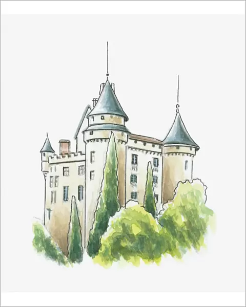 Illustration of Chateau de Mercues, Mercues, Lot, France