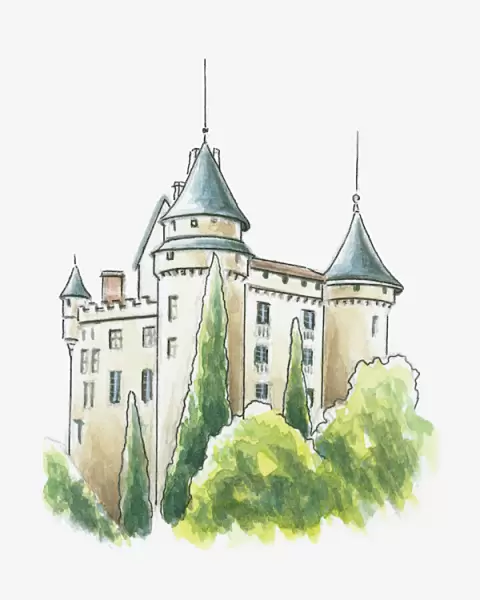 Illustration of Chateau de Mercues, Mercues, Lot, France