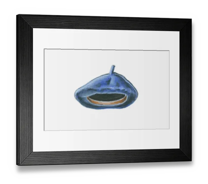 Framed Print : Illustration of a blue beret