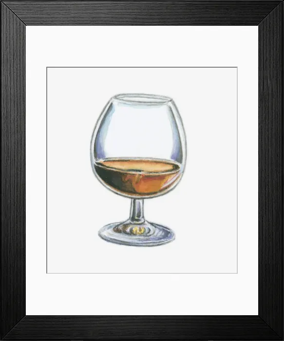 Framed Print : Illustration of glass of armagnac (brandy) Framed Print : Illustration of glass of armagnac (brandy)
