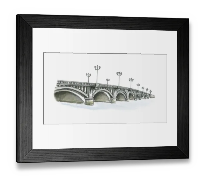Framed Print : Illustration of Pont Saint-Esprit, Bayonne, Pyrenees-Atlantiques, France Framed Print : Illustration of Pont Saint-Esprit, Bayonne, Pyrenees-Atlantiques, France