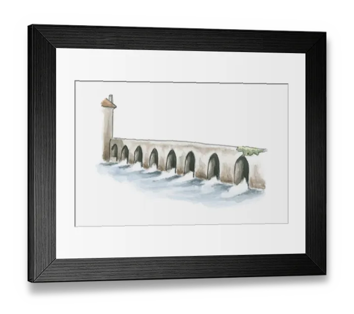 Framed Print : Illustration of old Roman bridge at La Sauvetat-du-Dropt, Pays du Dropt, Lot-et-Garonne, France Framed Print : Illustration of old Roman bridge at La Sauvetat-du-Dropt, Pays du Dropt, Lot-et-Garonne, France